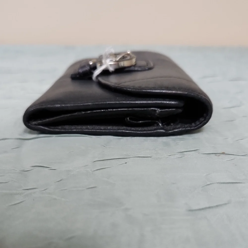 Coach Black Leather Buckle Wallet
